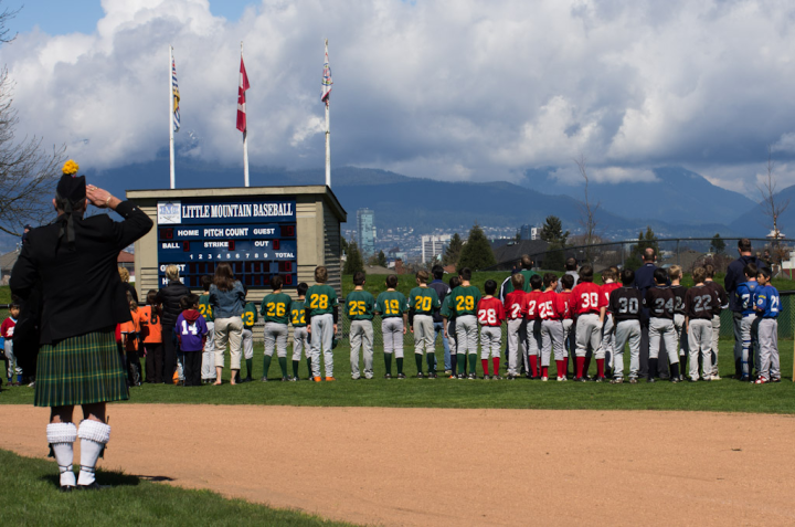 National anthem at Little Mountain Baseball Opening Day