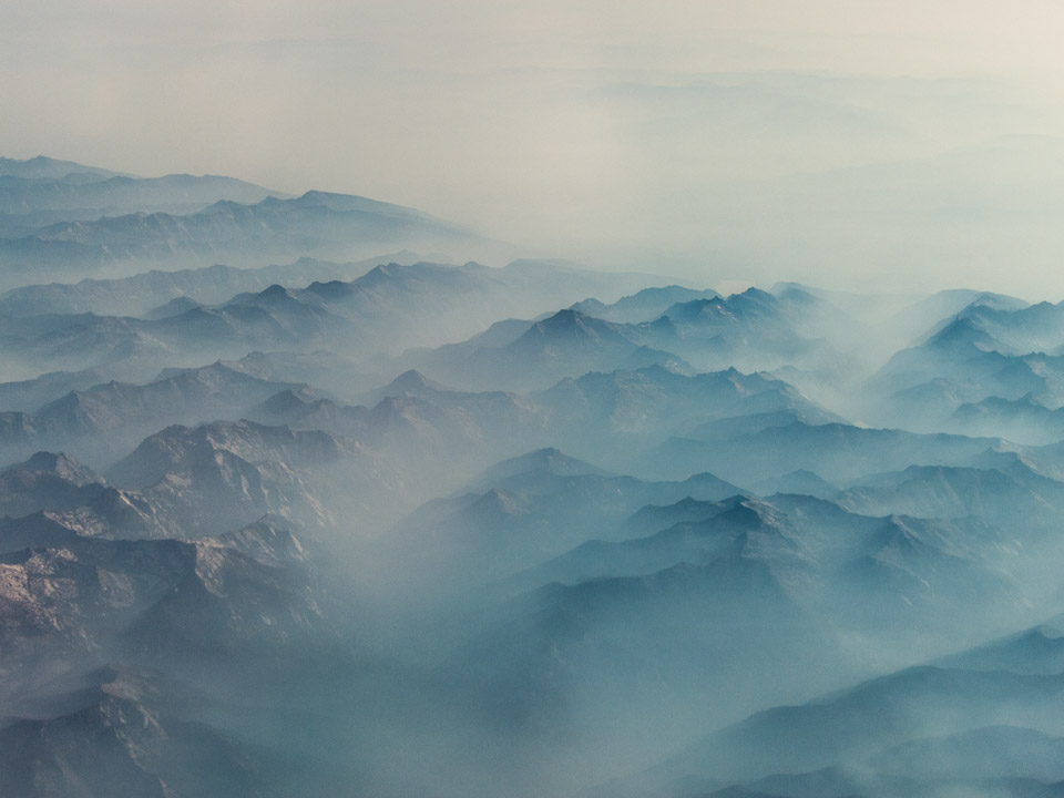 Pacific Northwest mountains in clouds