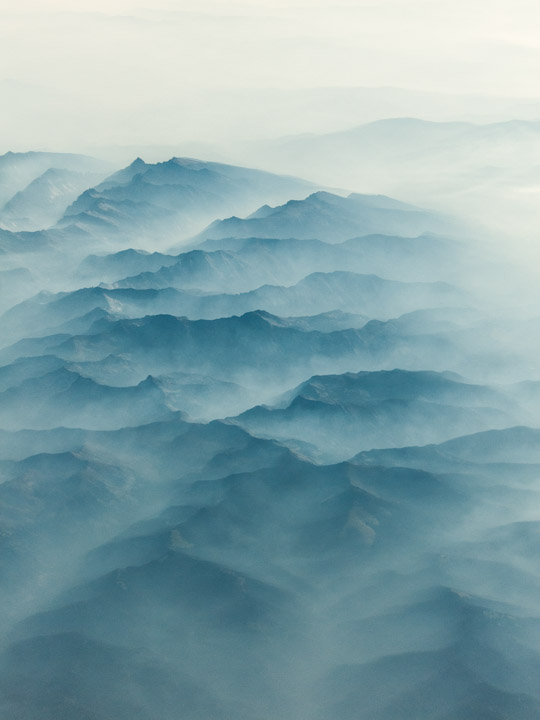 Pacific Northwest mountains in clouds