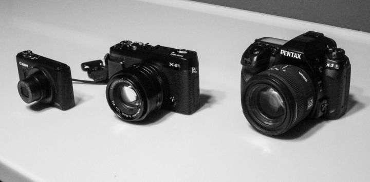 Canon S100, Fujifilm X-E1, Pentax K-5