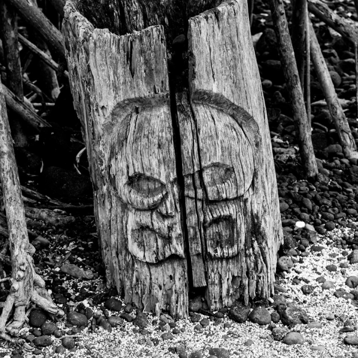 Old Hawaiian wood-carving