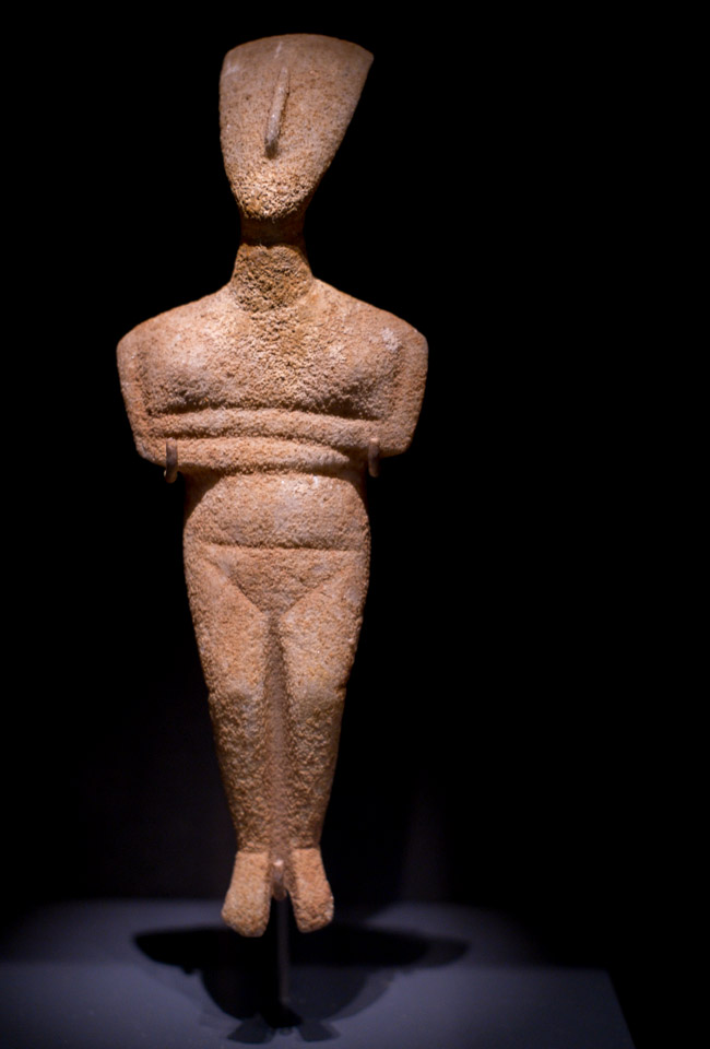 Cycladic figure at the Ashmolean in Oxford