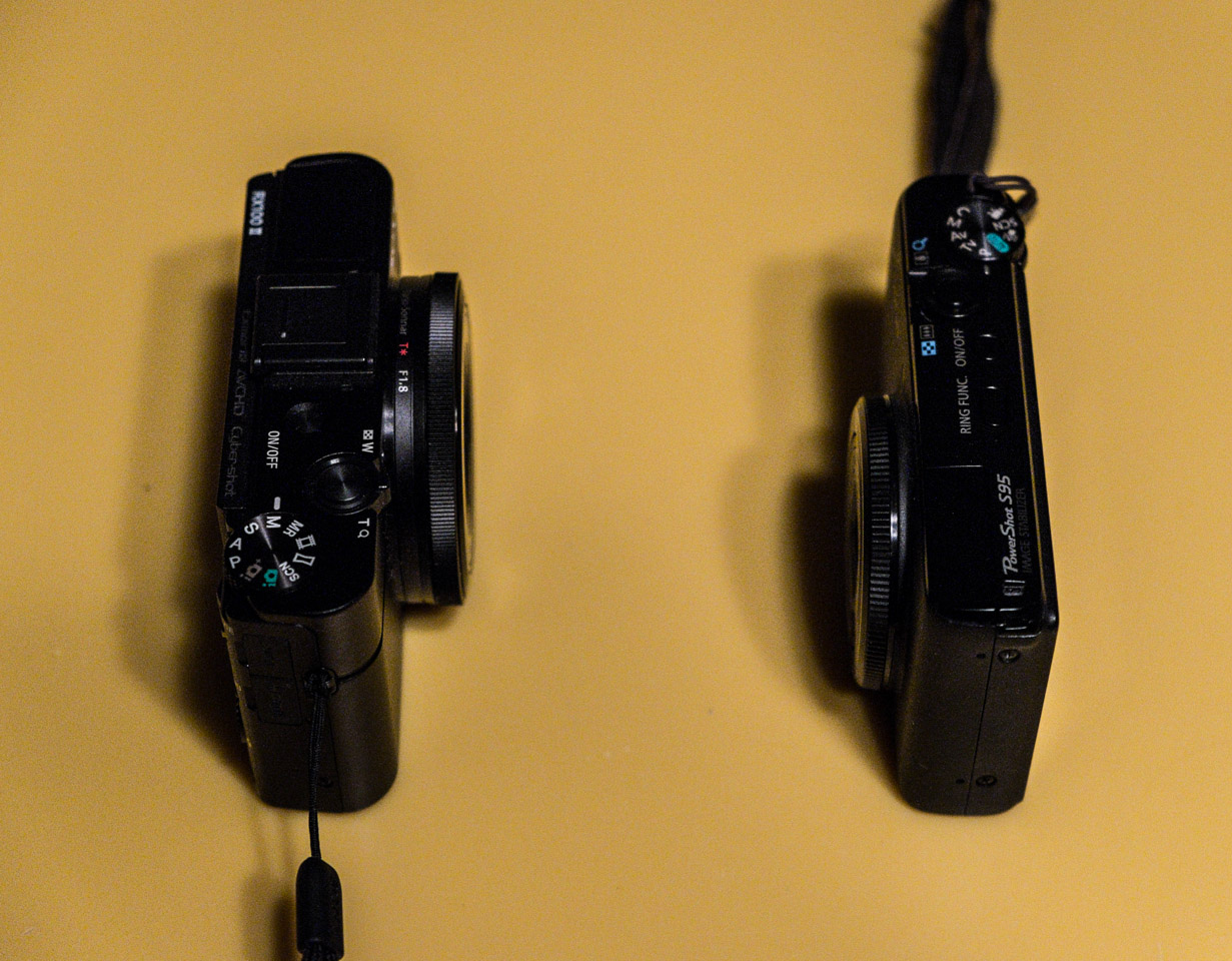Canon S95 and Sony RX-100 II side by side