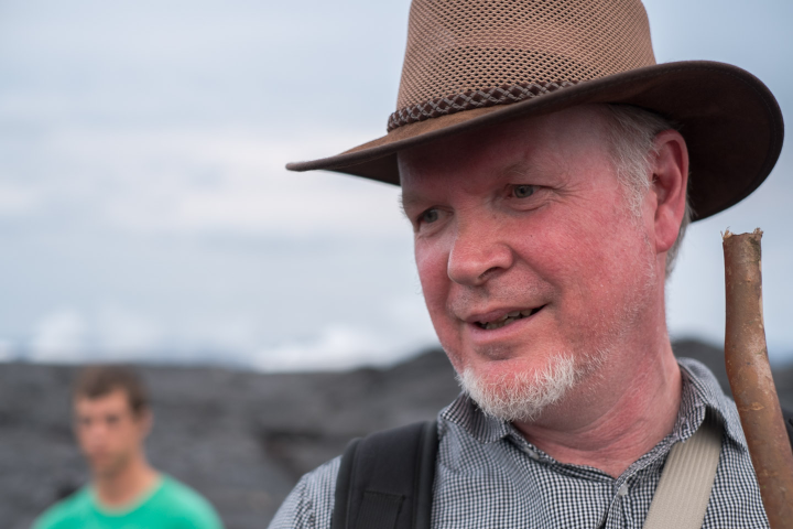 Tim Bray looking at live lava