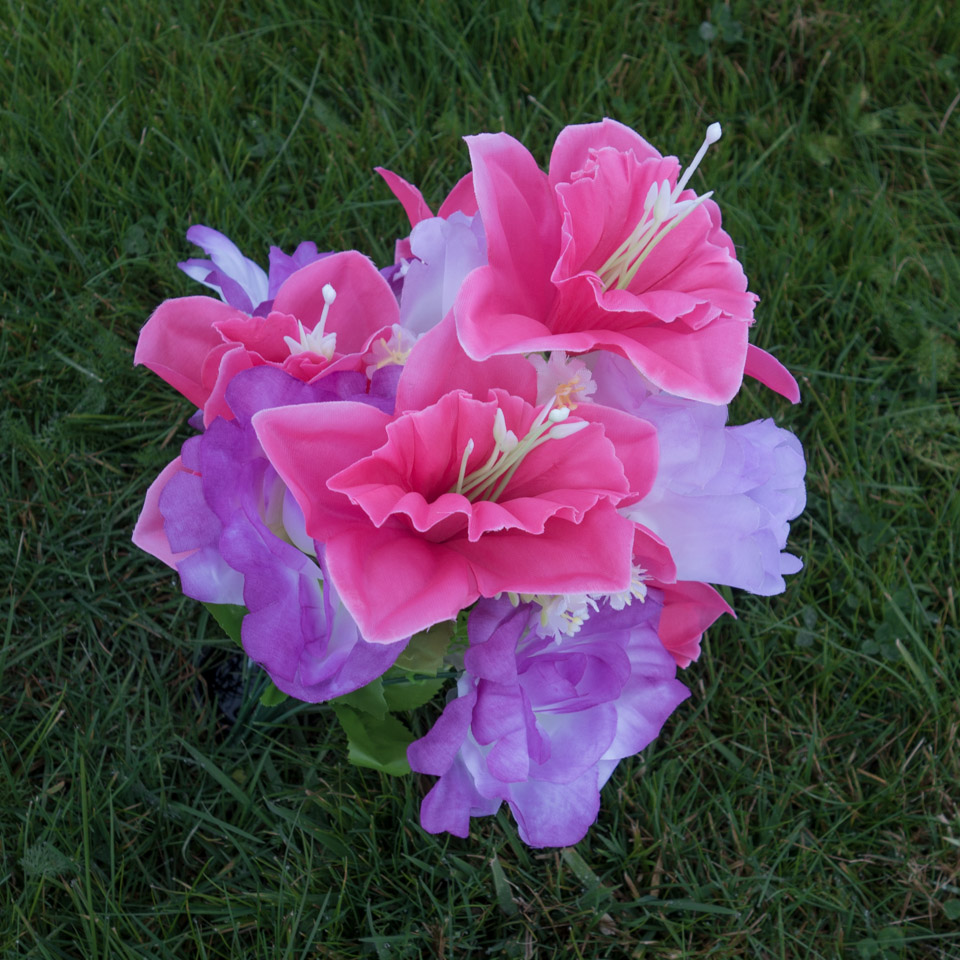 Fake flowers in Vancouver’s Mountain View cemetary