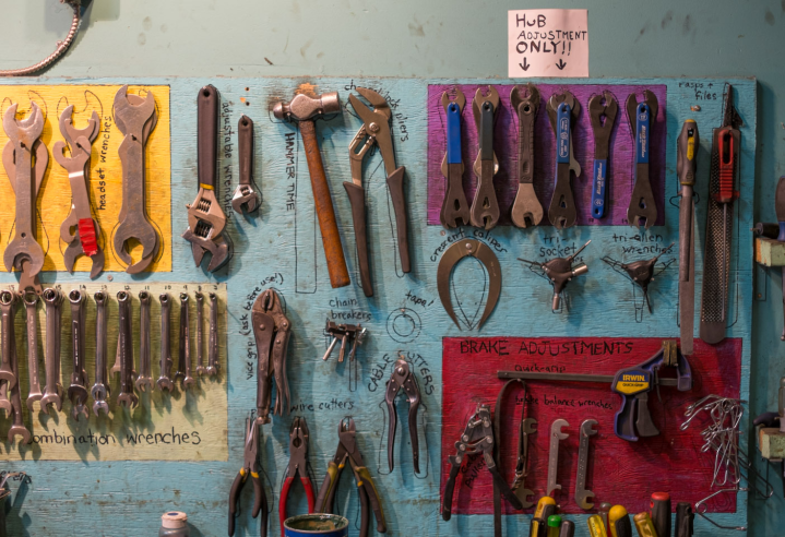 Tools at Vancouver’s Our Community Bikes