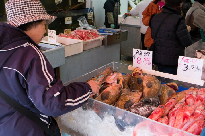 Fish for sale on Gore Street in Vancouver’s Old Chinatown