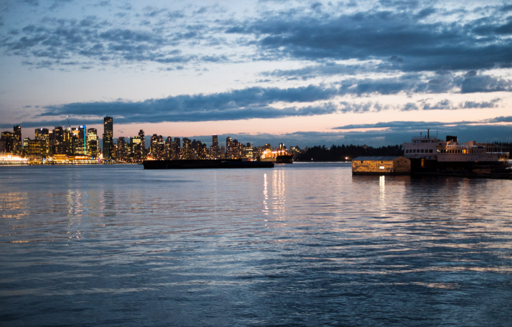 Looking south across Vancouver harbour