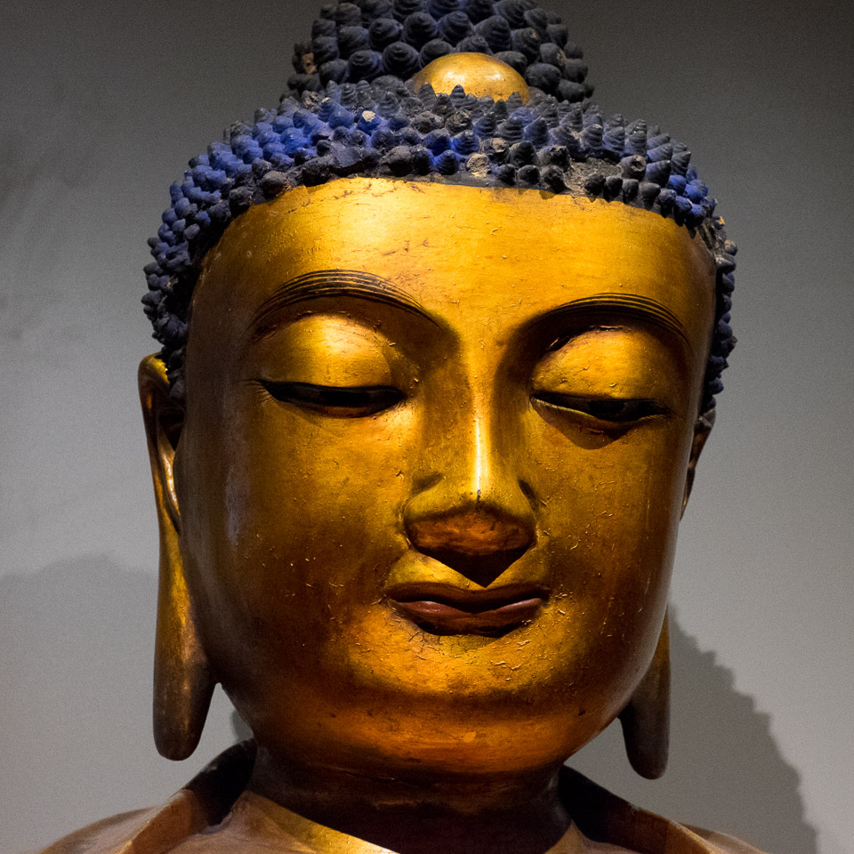 Golden Buddha with blue hair, UBC MOA