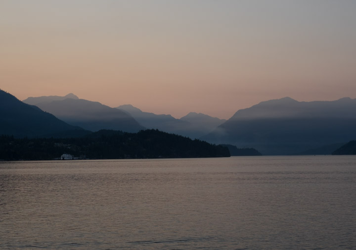 Howe Sound, some smoke at sunset