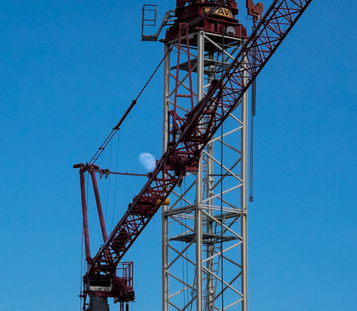 Moon in crane