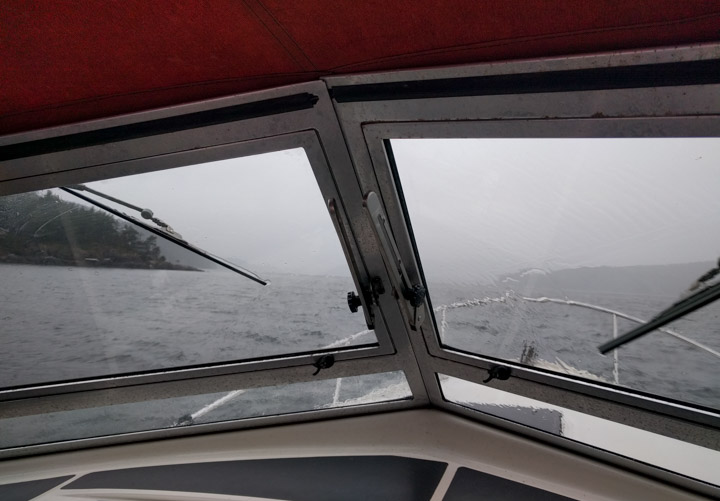 Traversing Howe Sound in a rainstorm