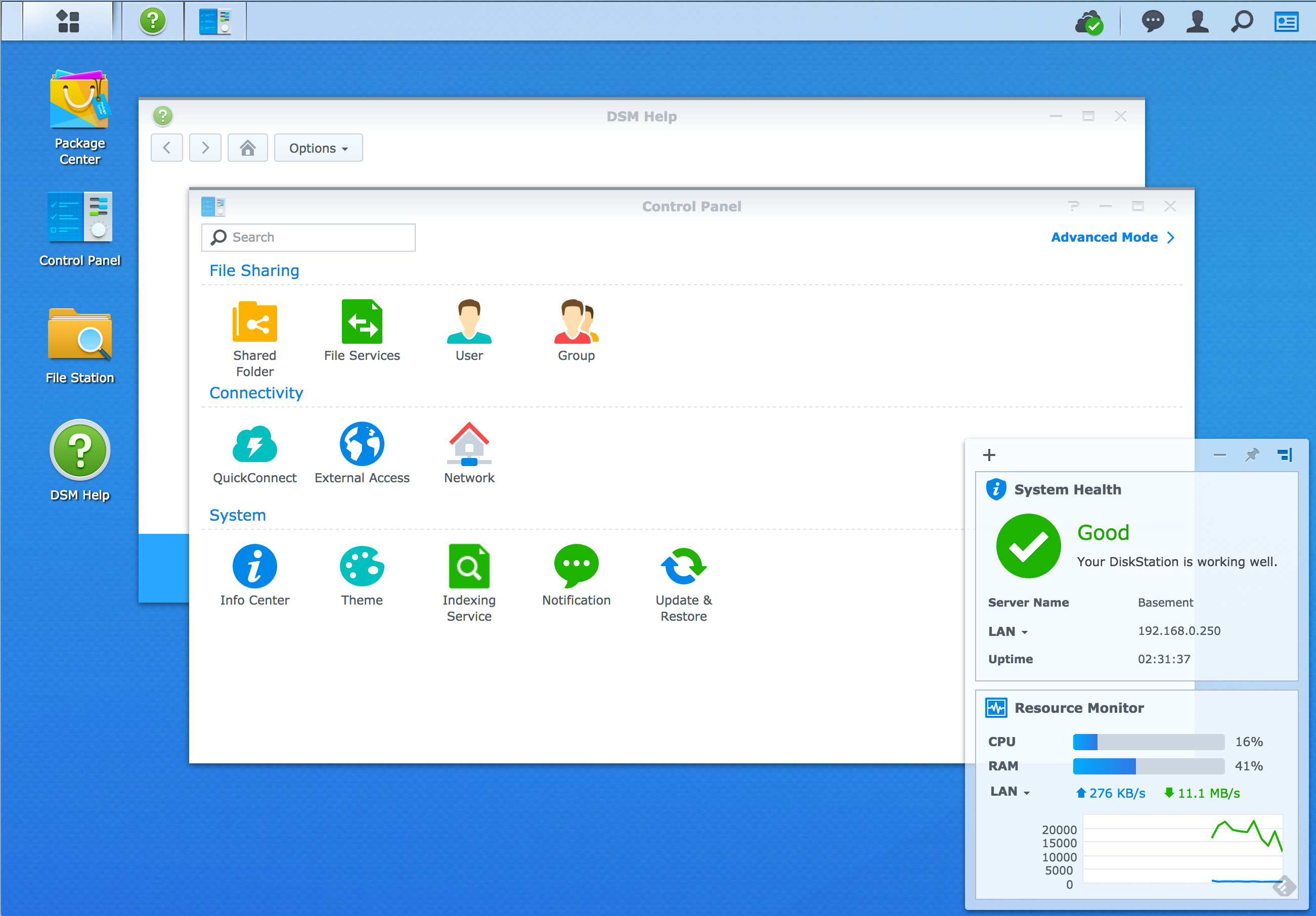 Synology GUI