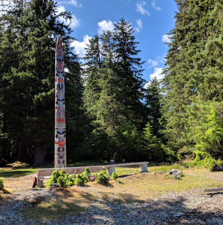 Totem pole at Windy Bay on Lyell Island