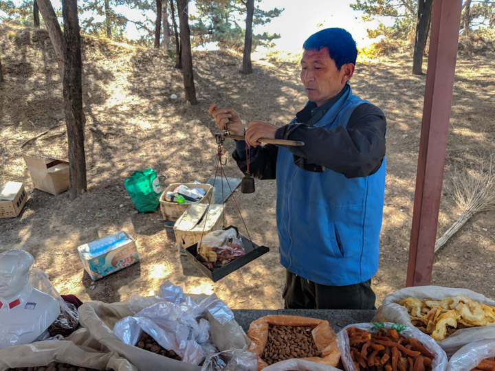 Dried-fruit vendor at the Eastern Qing tombs