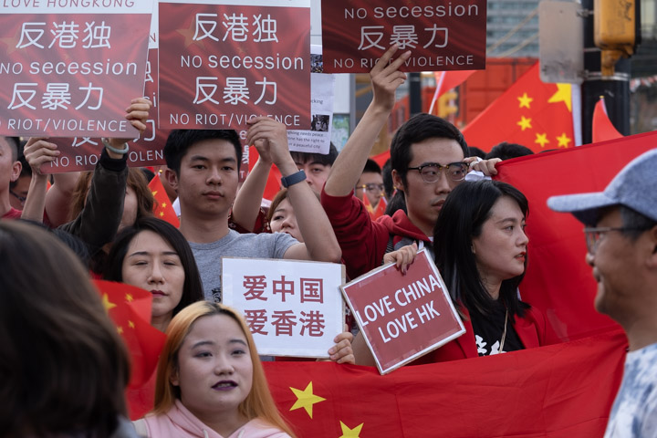 Pro-Beijing demonstrators