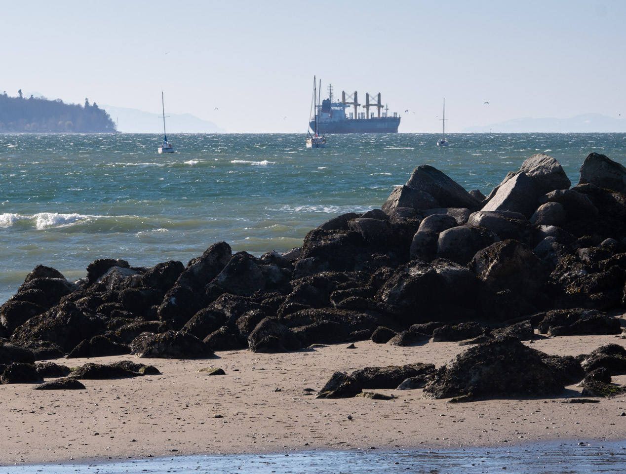 A windy winter day on English Bay 