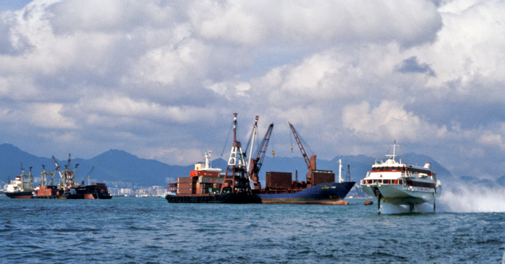 1994 picture of the fast hydrofoil Hong Kong-Macau ferry