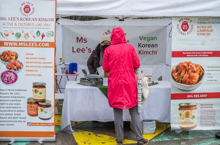 Ms. Lee’s Vegan Korean Kimchi for sale at the Winter Market