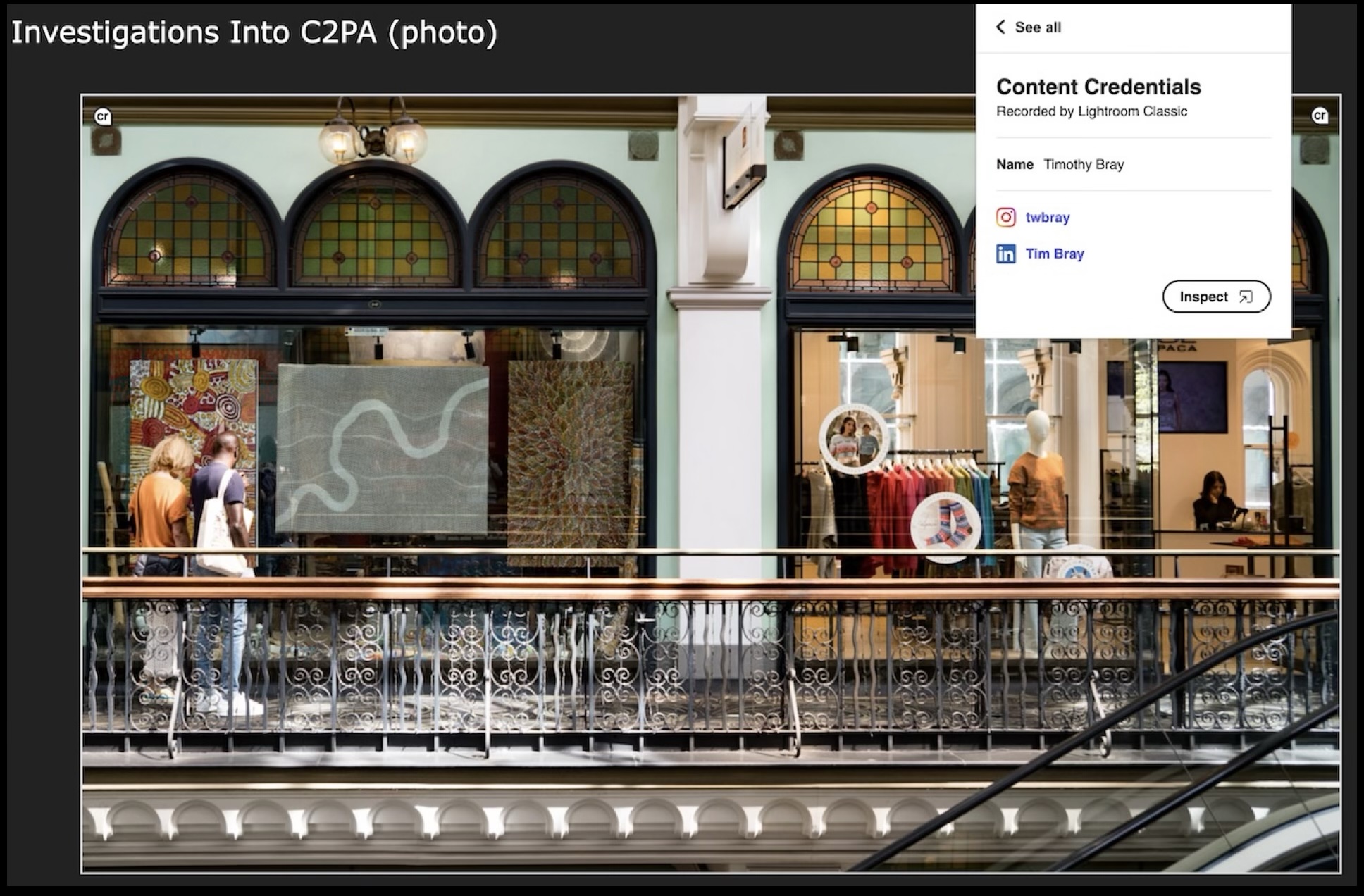 Picture with two Content Credentials glyphs and one drop-down
