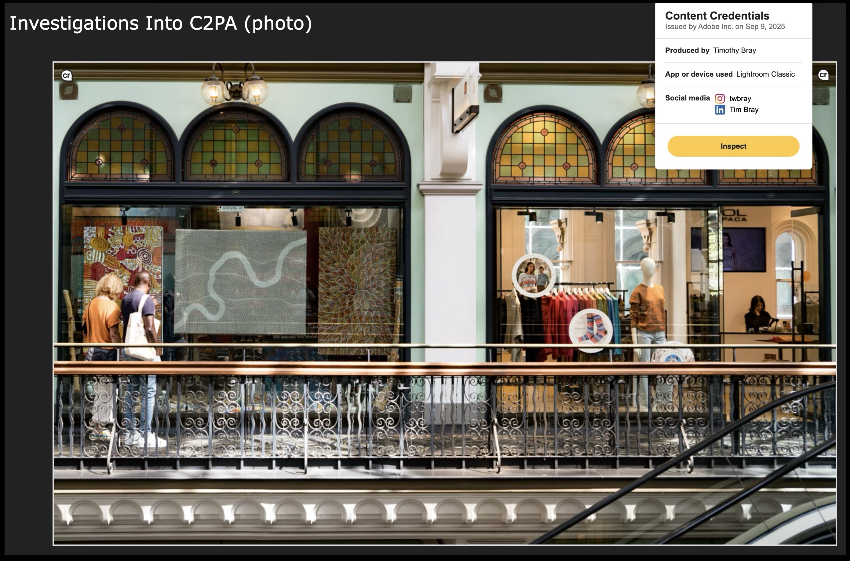 Picture with two Content Credentials glyphs and one drop-down