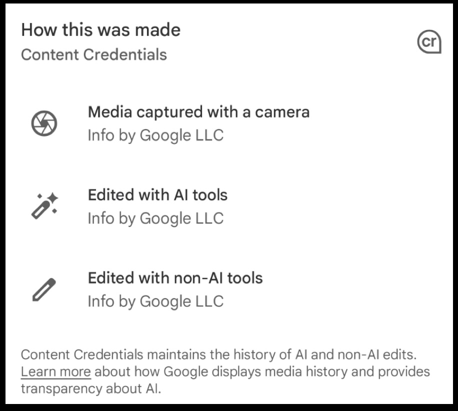 C2PA associated with Magic Eraser image