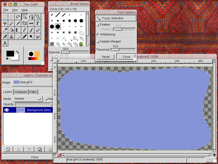 Gimp screenshot Gimp screenshot