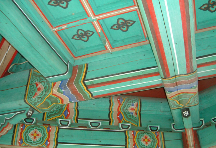 Ceiling of Korean pavilion at Van Dusen gardens