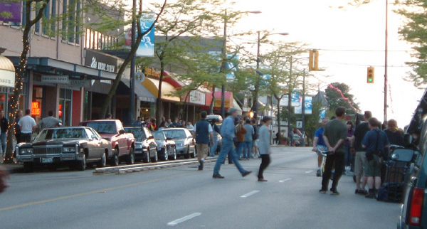 The crowd on the Dead Zone filmset