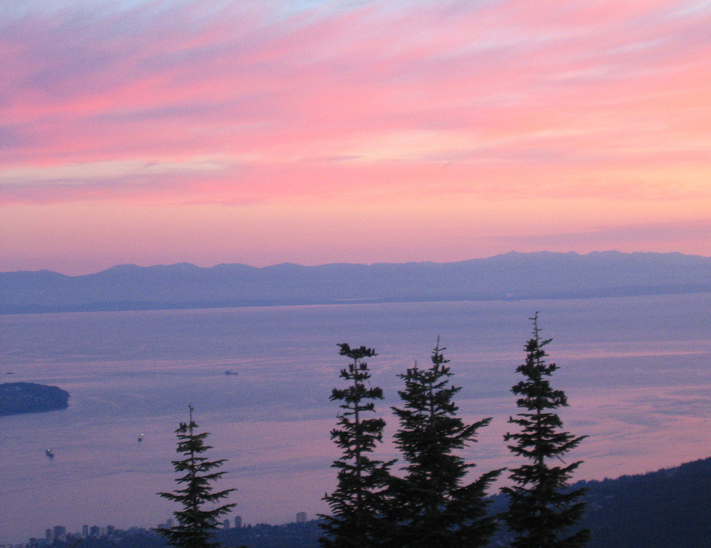 Sunset from Grouse Mountain; sky
