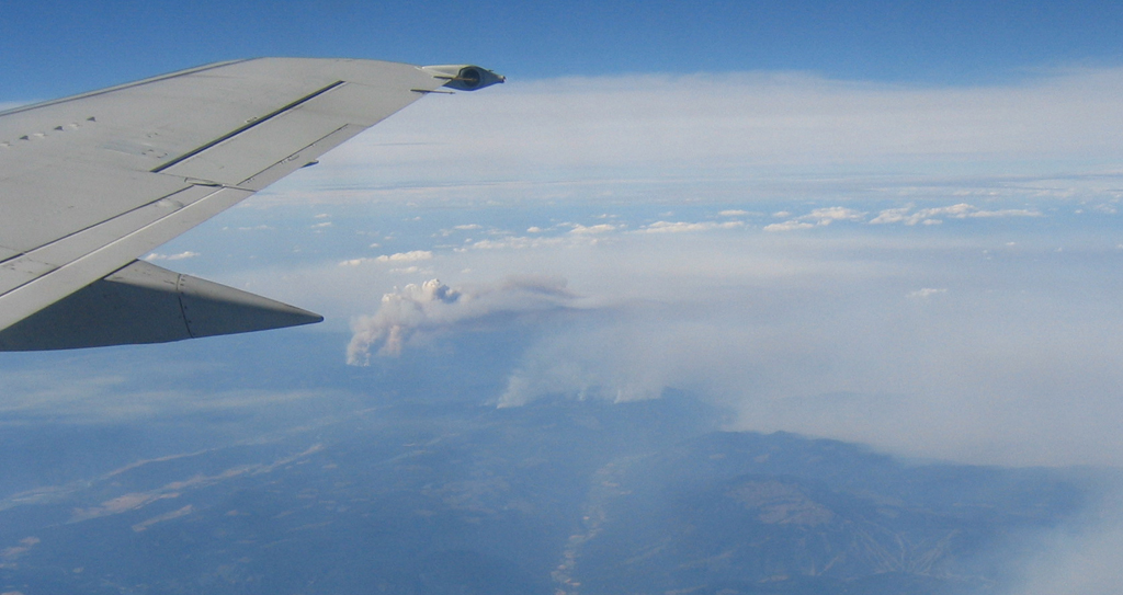 Forest fire in Western Canada from the air (1)