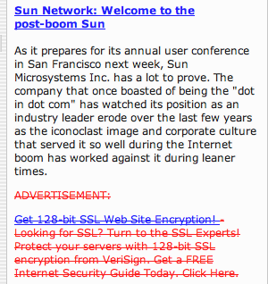 Deleted ad in RSS feed Deleted ad in RSS feed