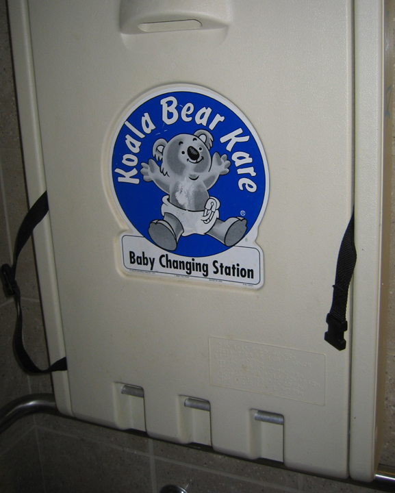 Baby-changing stand in airport washroom