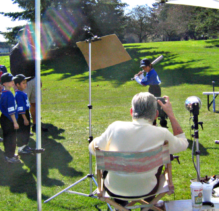 Little leaguers being photographed