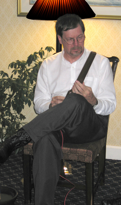 Len Bullard and an electric ukulele