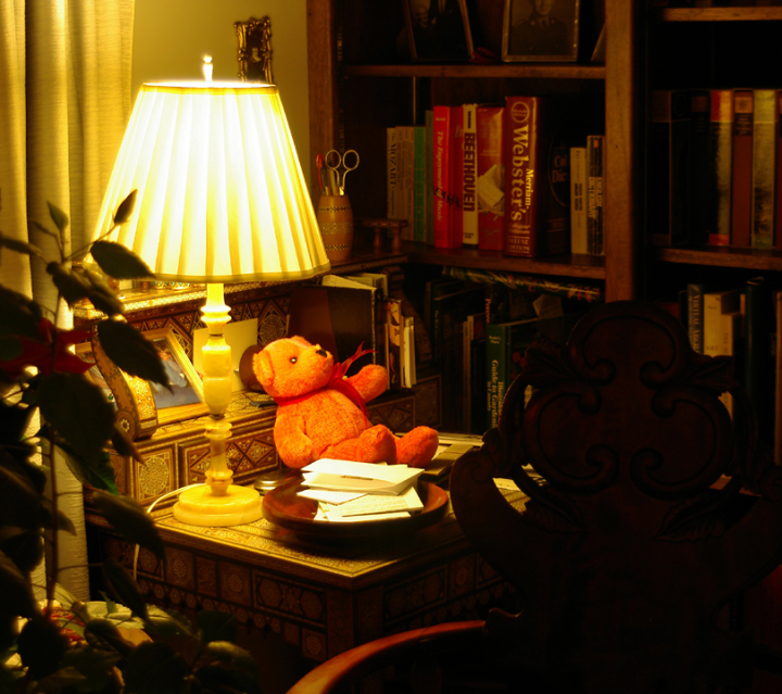 Still life with pink teddy bear