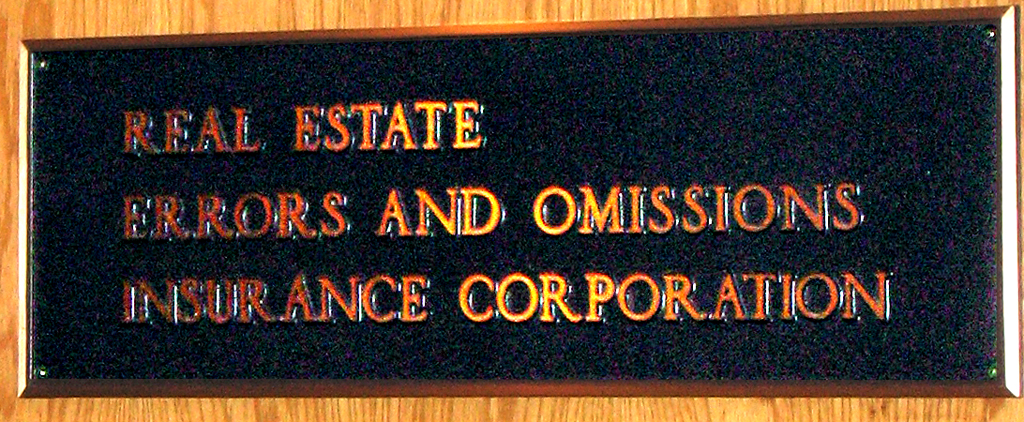 Nameplate for ‘Real Estate Errors and Omissions Insurance Corporation