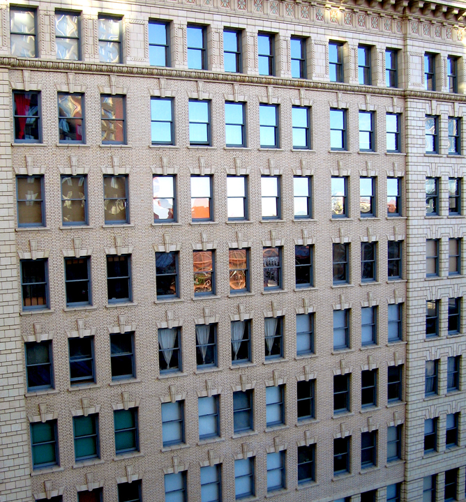 White brick building in downtown Edmonton
