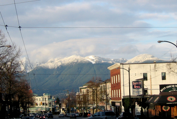 Snow on Grouse mountain, from Vancouver