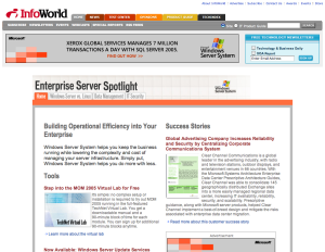 Semi-advertising page from Infoworld