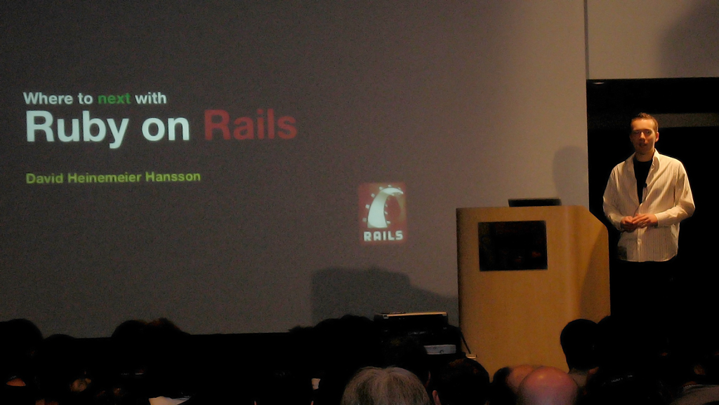 David Heinemeier Hansson speaking to Canada on Rails