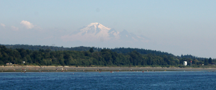 The U.S.-Canadian border from the White Rock pier