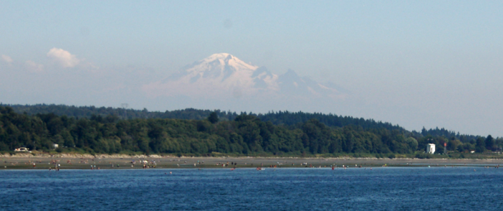 The U.S.-Canadian border from the White Rock pier The U.S.-Canadian border from the White Rock pier