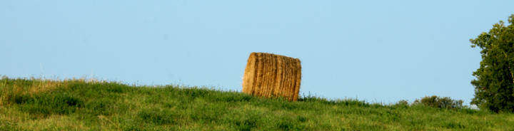 Saskatchewan hay bale in silhouette