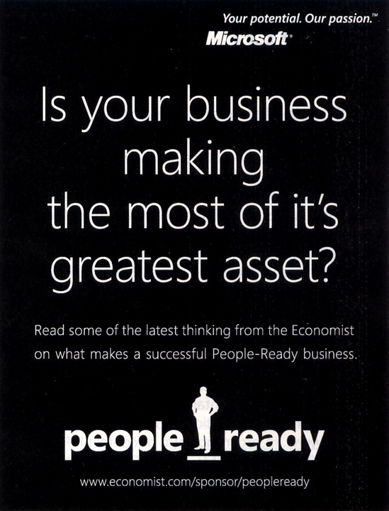 Microsoft ad from the Economist