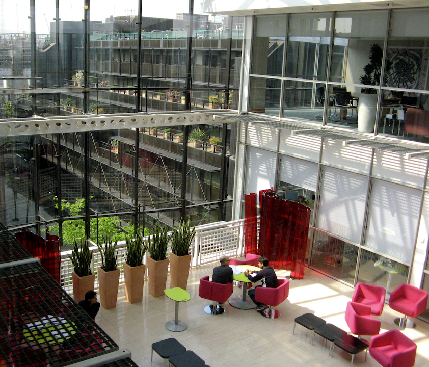 Interior shot at a London bank