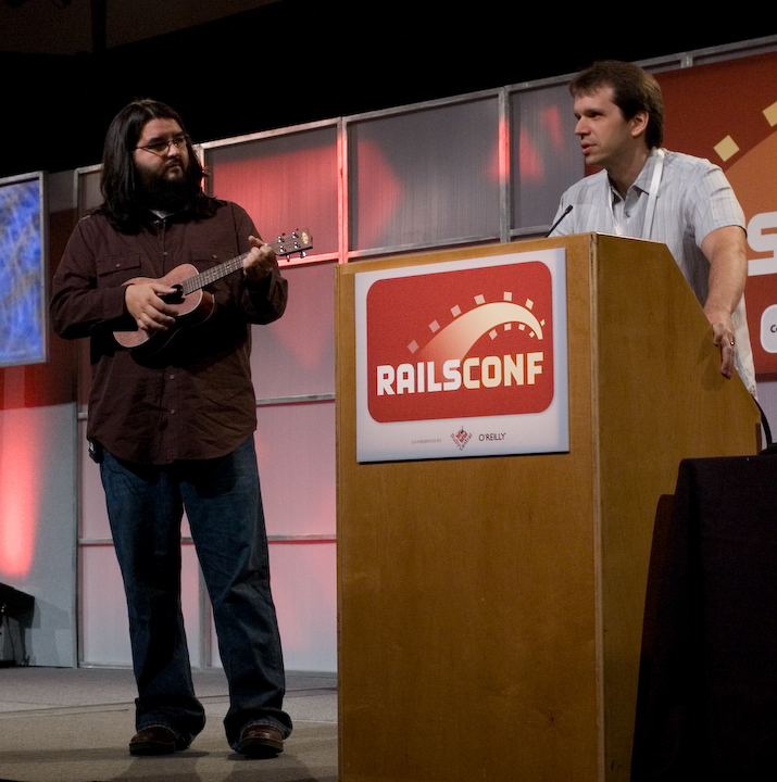 Chad Fowler and Rich Kilmer open RailsConf 2007