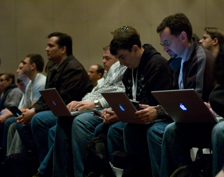 Attendees at a RailsConf 2007 session