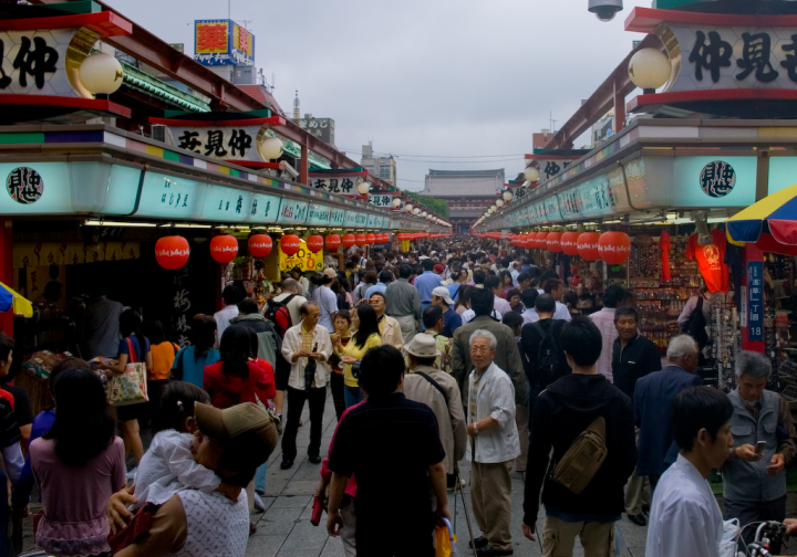 The market at Asakusa The market at Asakusa