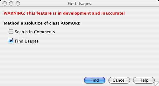 Refactoring warning from NetBeans